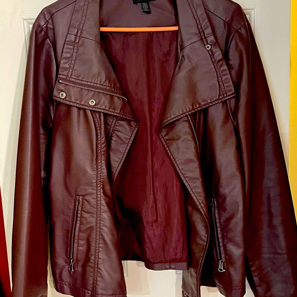 Cute faux leather jacket.